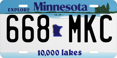 MN license plate 668MKC