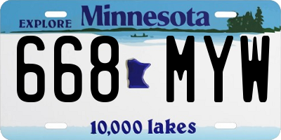 MN license plate 668MYW