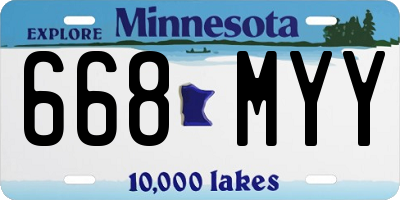 MN license plate 668MYY
