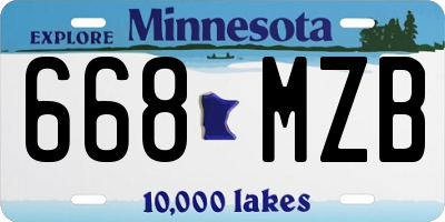 MN license plate 668MZB