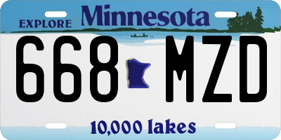 MN license plate 668MZD