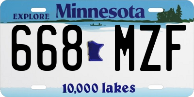 MN license plate 668MZF