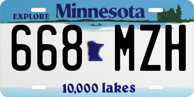 MN license plate 668MZH