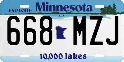MN license plate 668MZJ