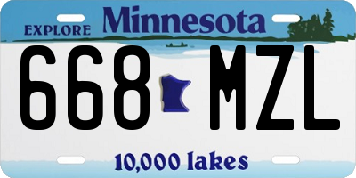 MN license plate 668MZL