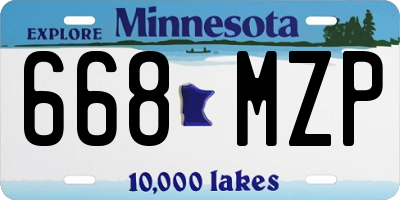 MN license plate 668MZP