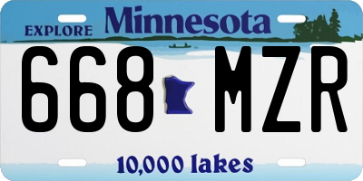 MN license plate 668MZR