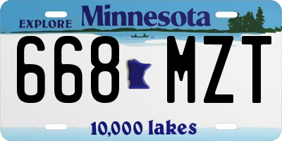 MN license plate 668MZT