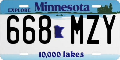 MN license plate 668MZY