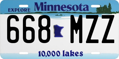 MN license plate 668MZZ