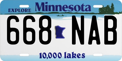 MN license plate 668NAB