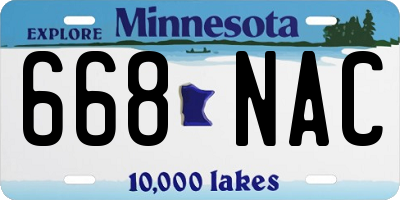 MN license plate 668NAC