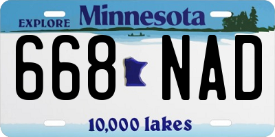 MN license plate 668NAD