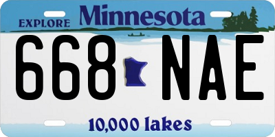 MN license plate 668NAE