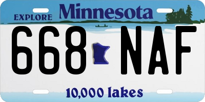 MN license plate 668NAF