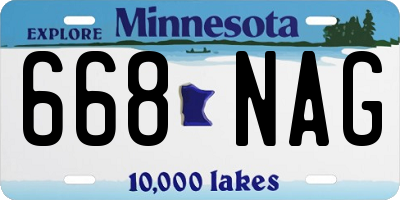 MN license plate 668NAG