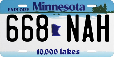 MN license plate 668NAH