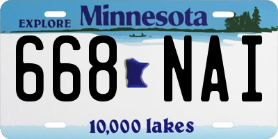 MN license plate 668NAI