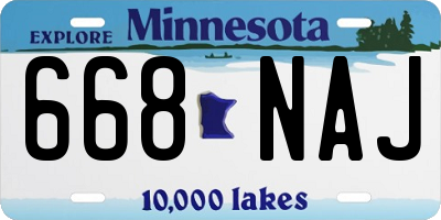 MN license plate 668NAJ