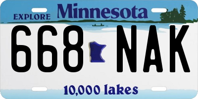 MN license plate 668NAK