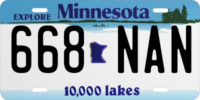 MN license plate 668NAN