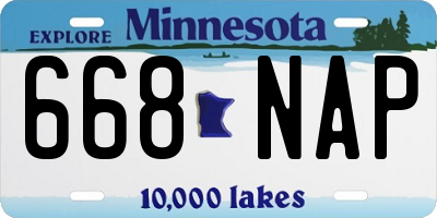 MN license plate 668NAP