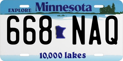 MN license plate 668NAQ