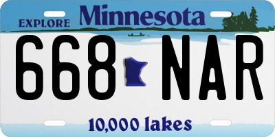 MN license plate 668NAR