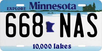 MN license plate 668NAS
