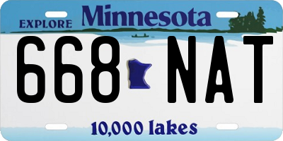 MN license plate 668NAT
