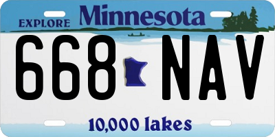 MN license plate 668NAV