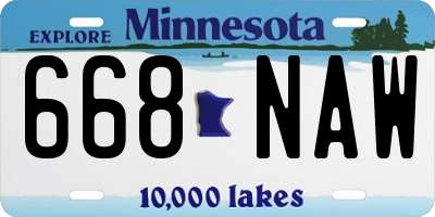 MN license plate 668NAW