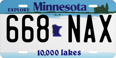 MN license plate 668NAX