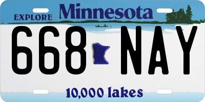 MN license plate 668NAY
