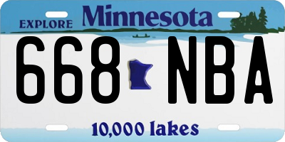MN license plate 668NBA