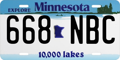 MN license plate 668NBC
