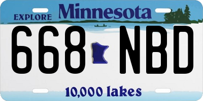 MN license plate 668NBD