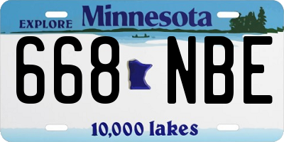 MN license plate 668NBE