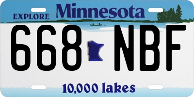 MN license plate 668NBF