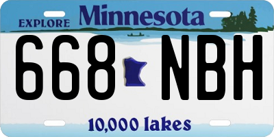 MN license plate 668NBH