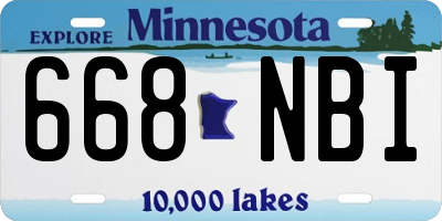 MN license plate 668NBI