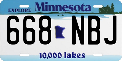 MN license plate 668NBJ