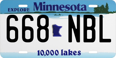 MN license plate 668NBL