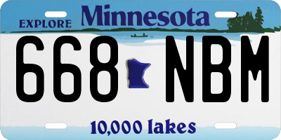 MN license plate 668NBM