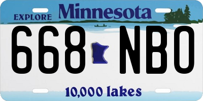 MN license plate 668NBO