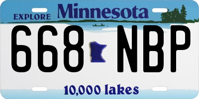 MN license plate 668NBP