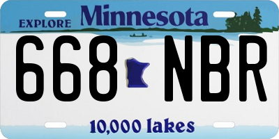 MN license plate 668NBR