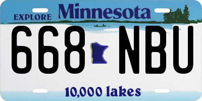 MN license plate 668NBU