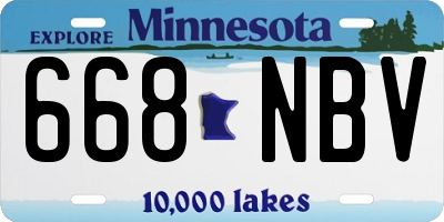MN license plate 668NBV