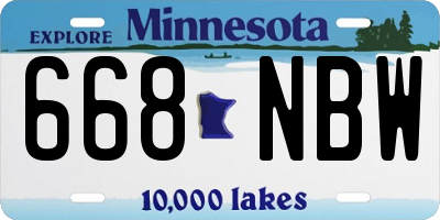 MN license plate 668NBW